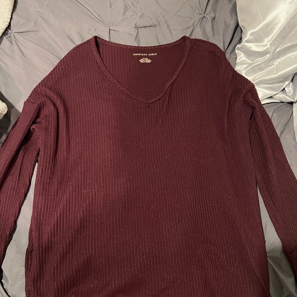 Maroon V-Neck Sweater